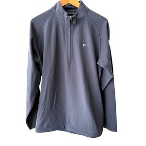 Travis Mathew Mens Quarter Zip Pullover Blue Golf Sweatshirt Medium